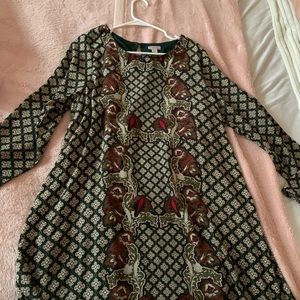 Fully printer green dress